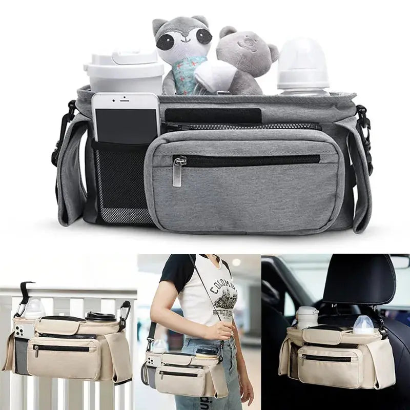 Baby Stroller Storage Large Capacity Travel Hanging Bag Mummy Bag Phone Bottle Holder Pram Diaper Bags Baby Stroller Accessories