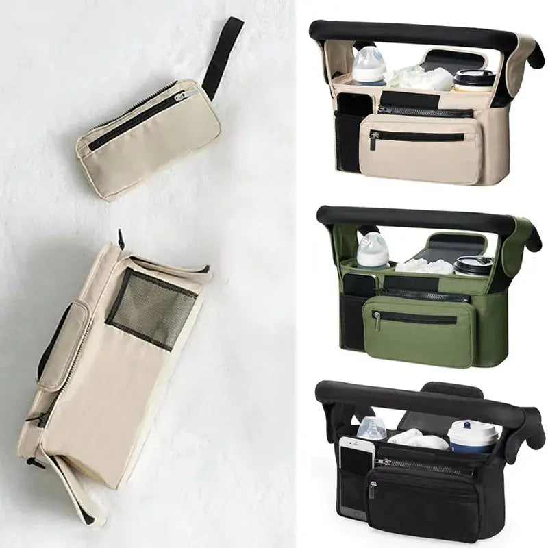Baby Stroller Storage Large Capacity Travel Hanging Bag Mummy Bag Phone Bottle Holder Pram Diaper Bags Baby Stroller Accessories