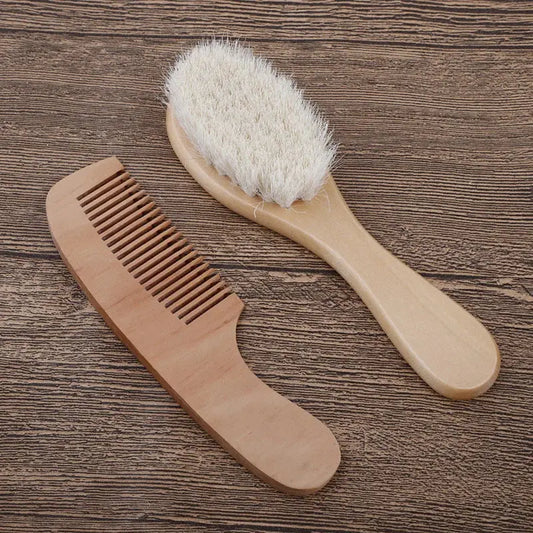 🌿 Brosse et peigne à cheveux pour bébé – Douceur naturelle