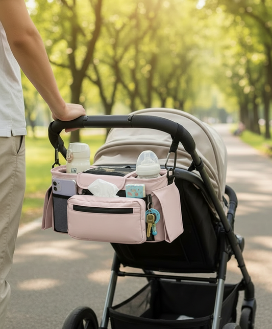 🍼 Organiseur de Poussette Multifonction – Élégant, Pratique et Indispensable pour les Parents Actifs